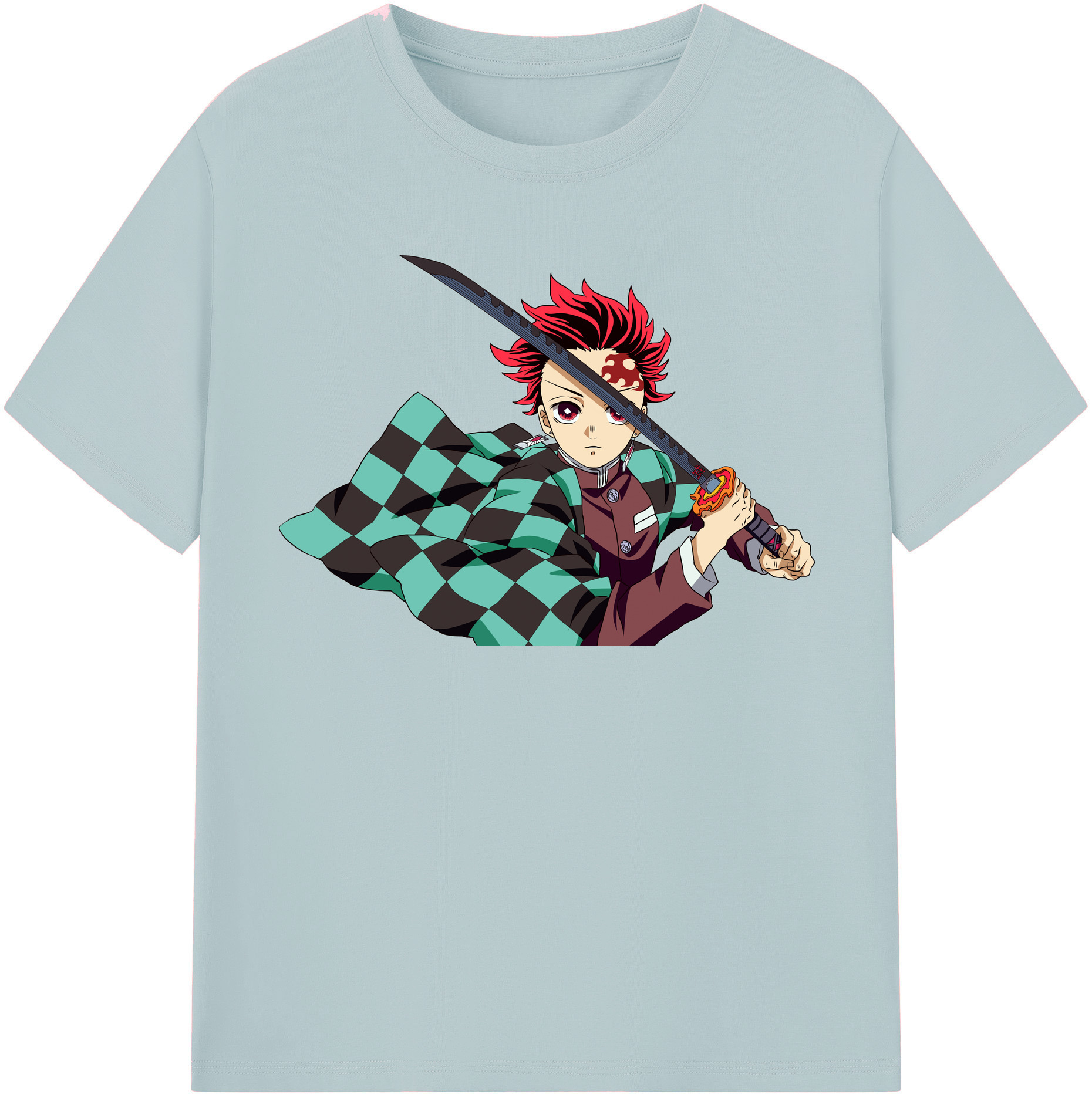 （画像用） 鬼滅の刃 竈門 炭治郎／かまど たんじろう Kamado Tanjirou 綿100％半袖Tシャツ（フロントプリント）